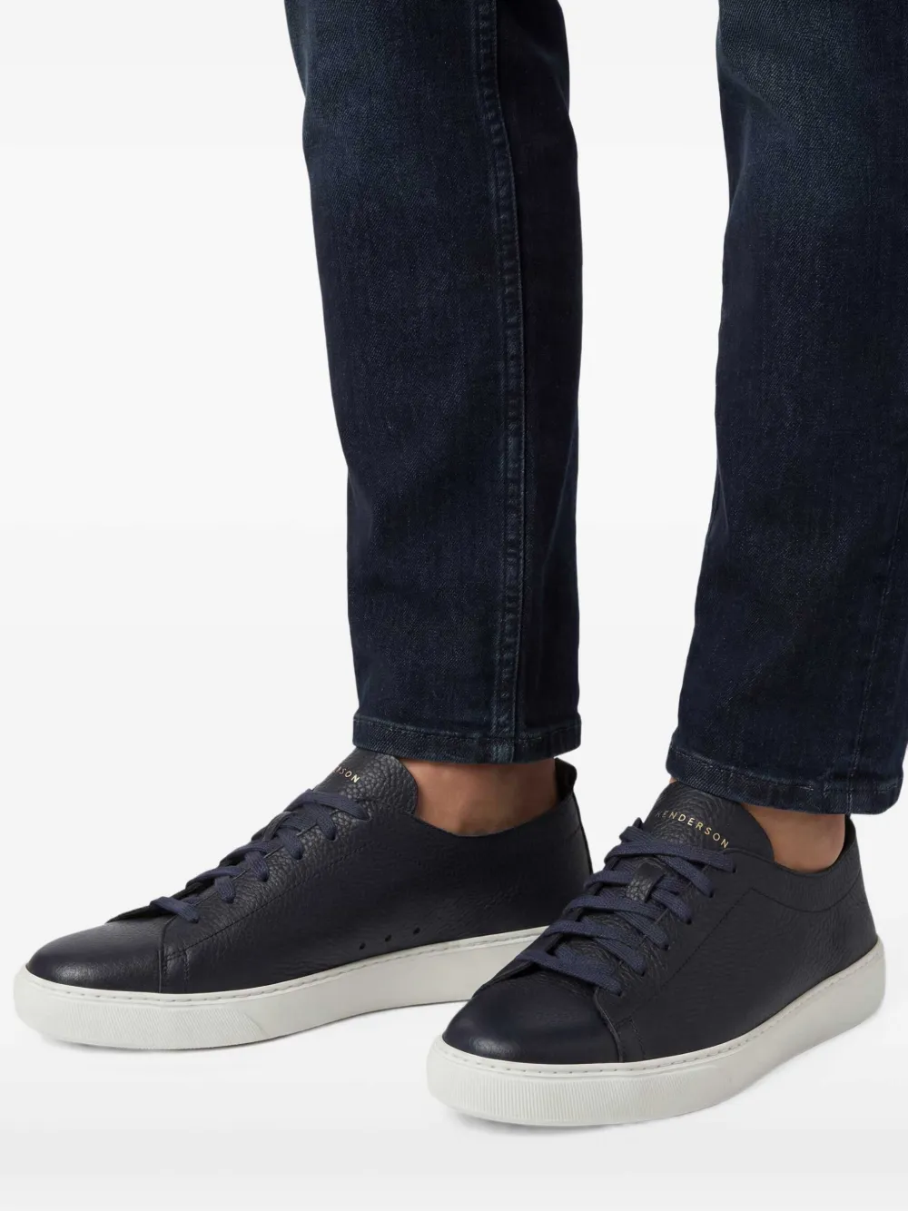 Henderson Baracco grainy leather sneakers | Blue | Image 1