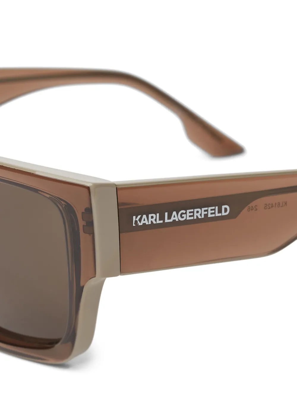 Karl Lagerfeld Karl Logo zonnebril met rechthoekig montuur Bruin