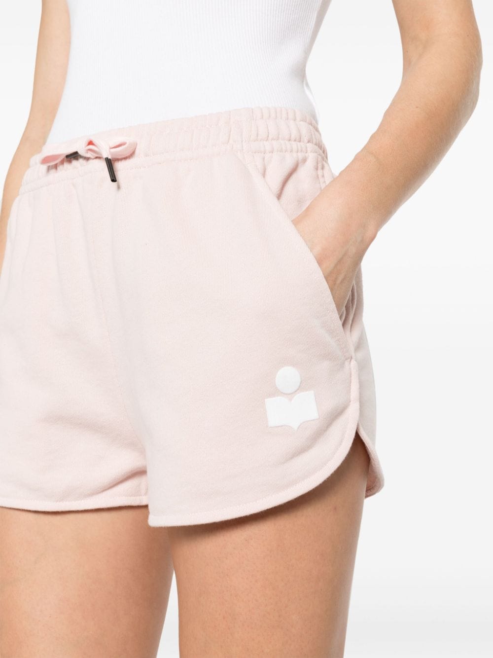 Shop Marant Etoile Mifa Logo-flocked Mini Shorts In Pink