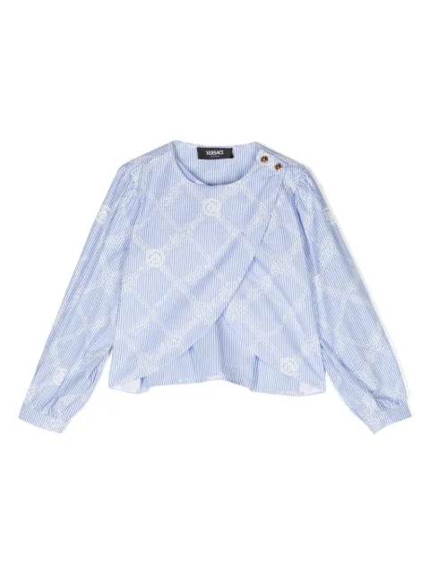 Versace Kids striped asymmetric blouse