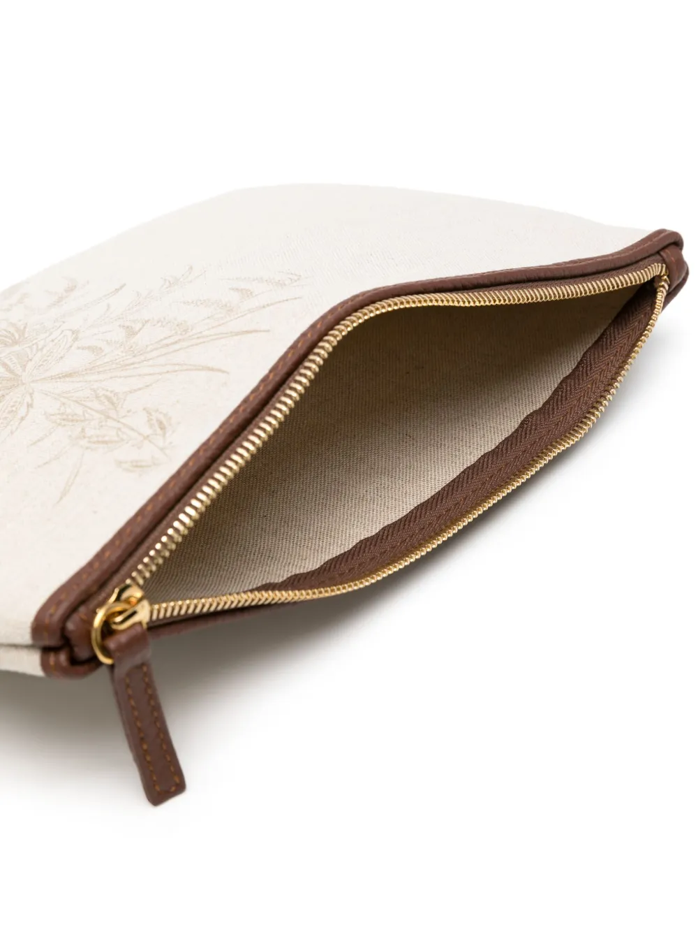 Eleventy Clutch met bloemenprint Beige