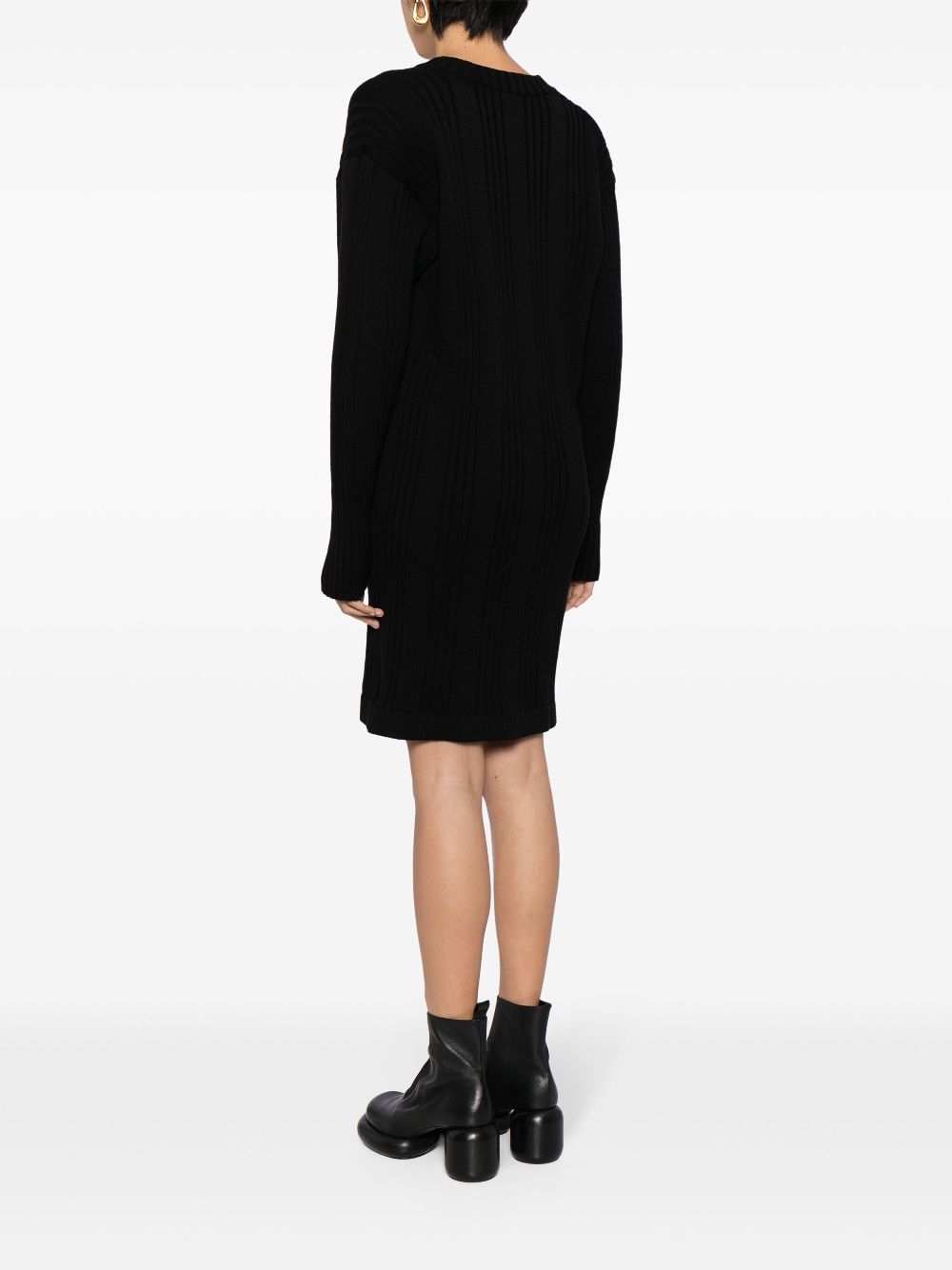 CHANEL 1990s long-sleeved ribbed wool knitted dress Women