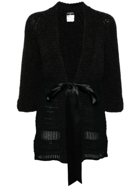 HOT SALE CHANEL 2007 tied-front three-quarter sleeves cardigan Women