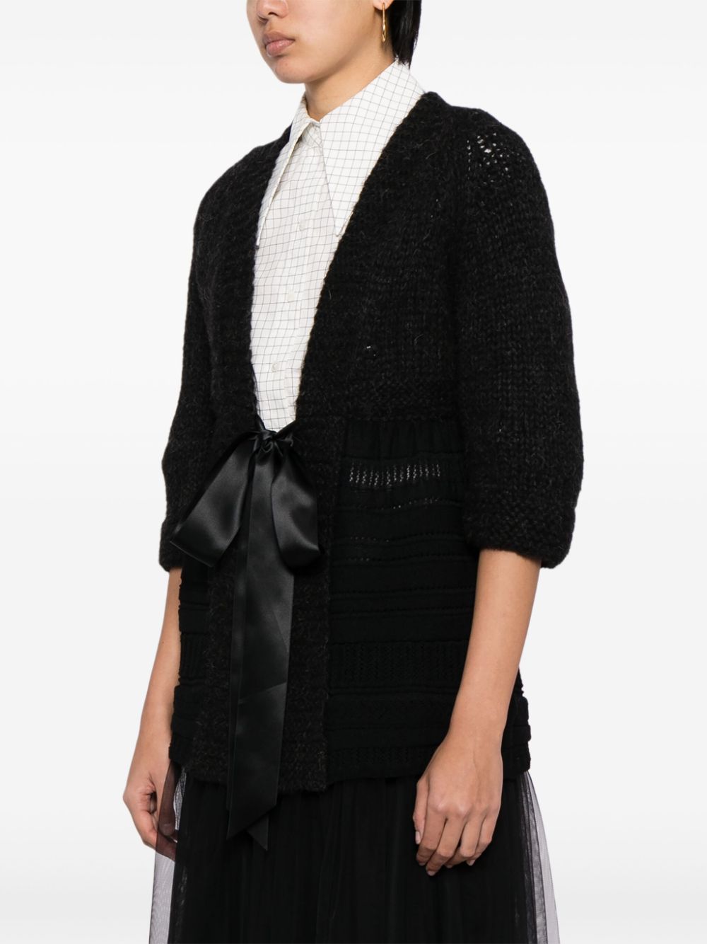 CHANEL 2007 tied-front three-quarter sleeves cardigan Women