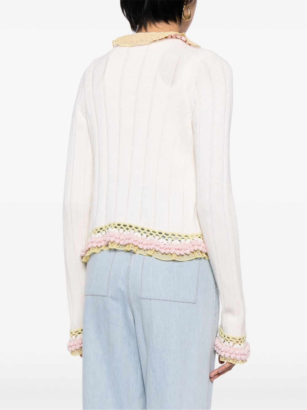 CHANEL 2000s ruffle-trimmed cashmere cardigan Women