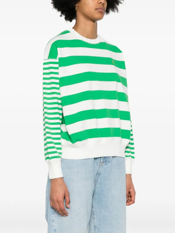 Polo Ralph Lauren Polo Pony Striped Sweatshirt | Green
