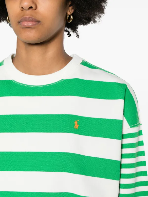 Polo Ralph Lauren Polo Pony Striped Sweatshirt | Green