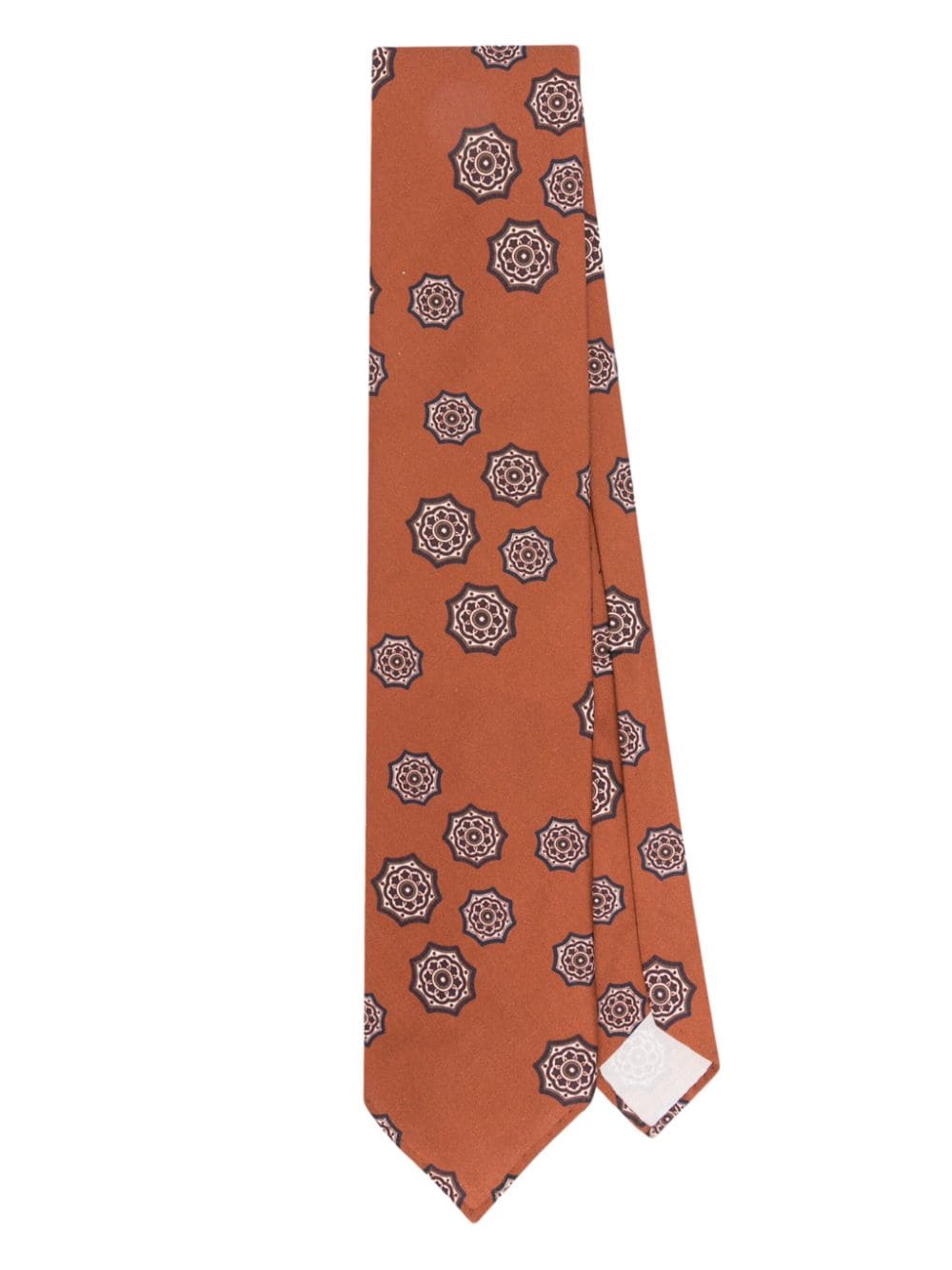 Lardini Abstract-print Silk Tie In Brown