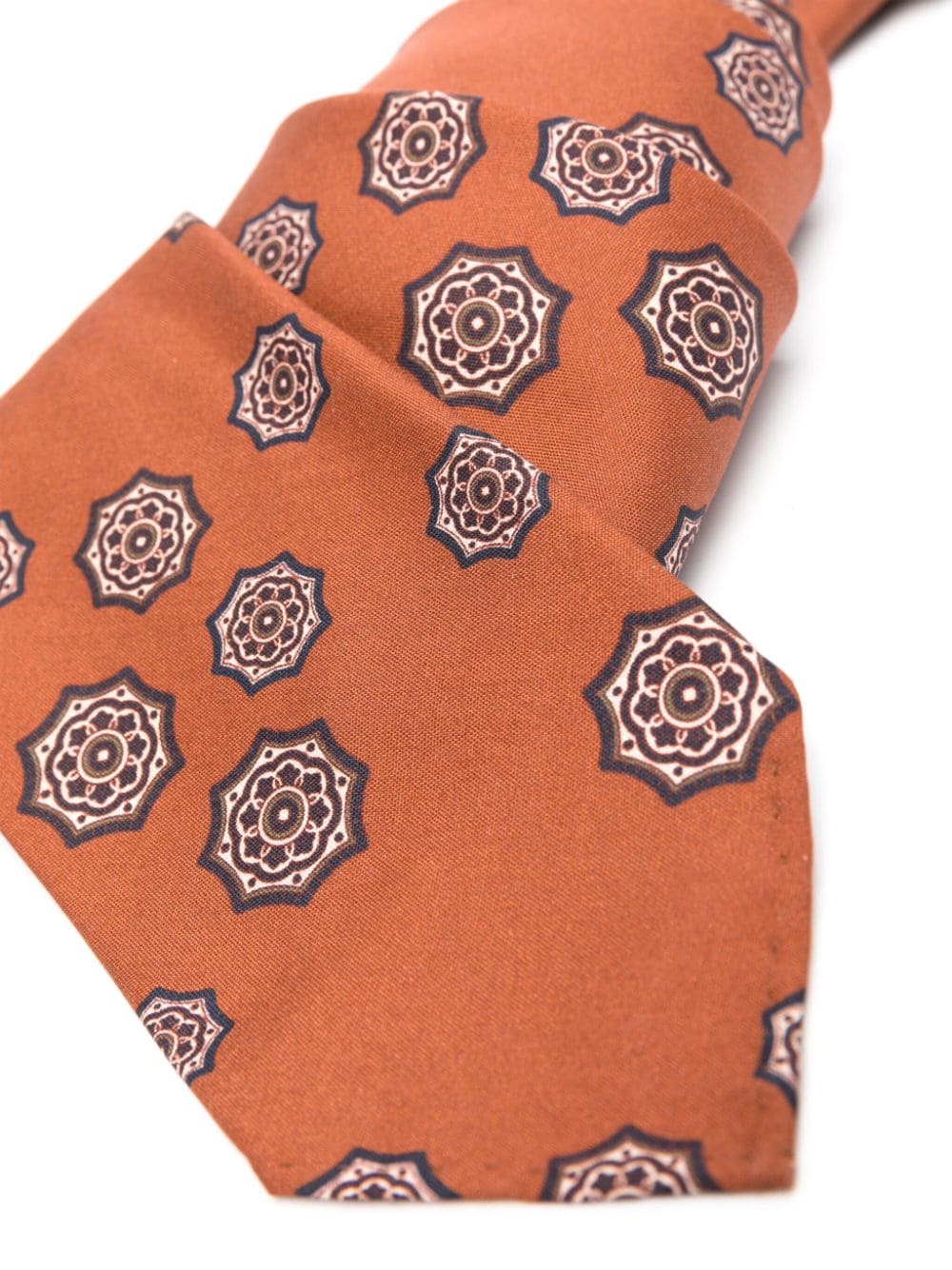 Shop Lardini Abstract-print Silk Tie In Brown