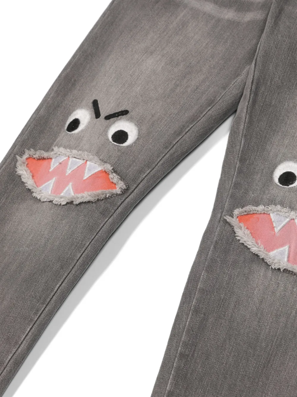 Shop Stella Mccartney Shark Face Skinny-leg Jeans In Grey