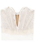 Laneus crochet-knit strapless top - White