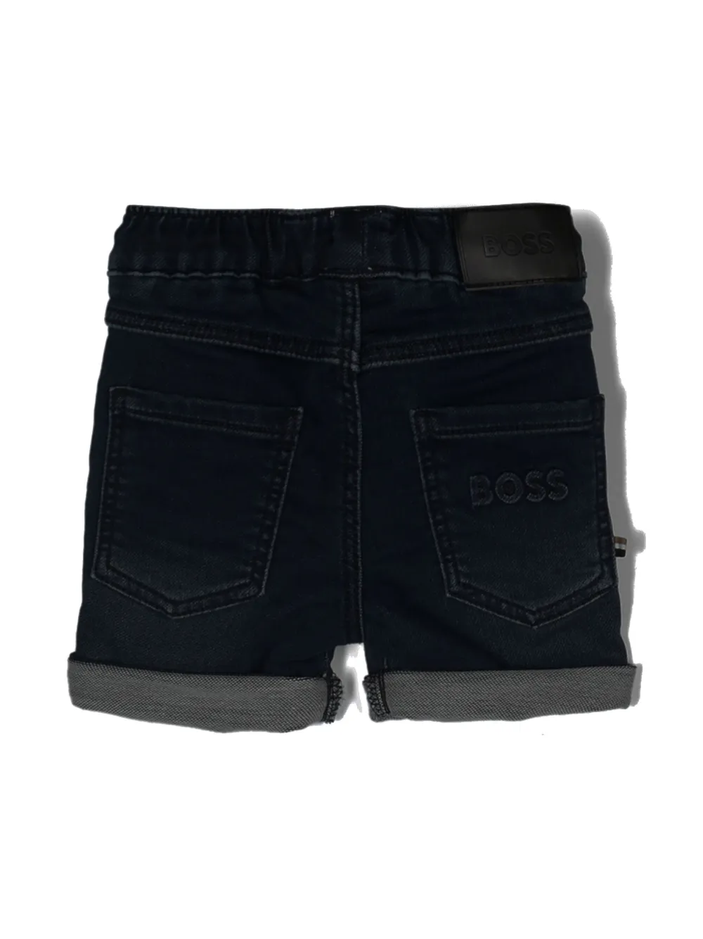 Bosswear Embroidered-logo Denim Shorts In Blue