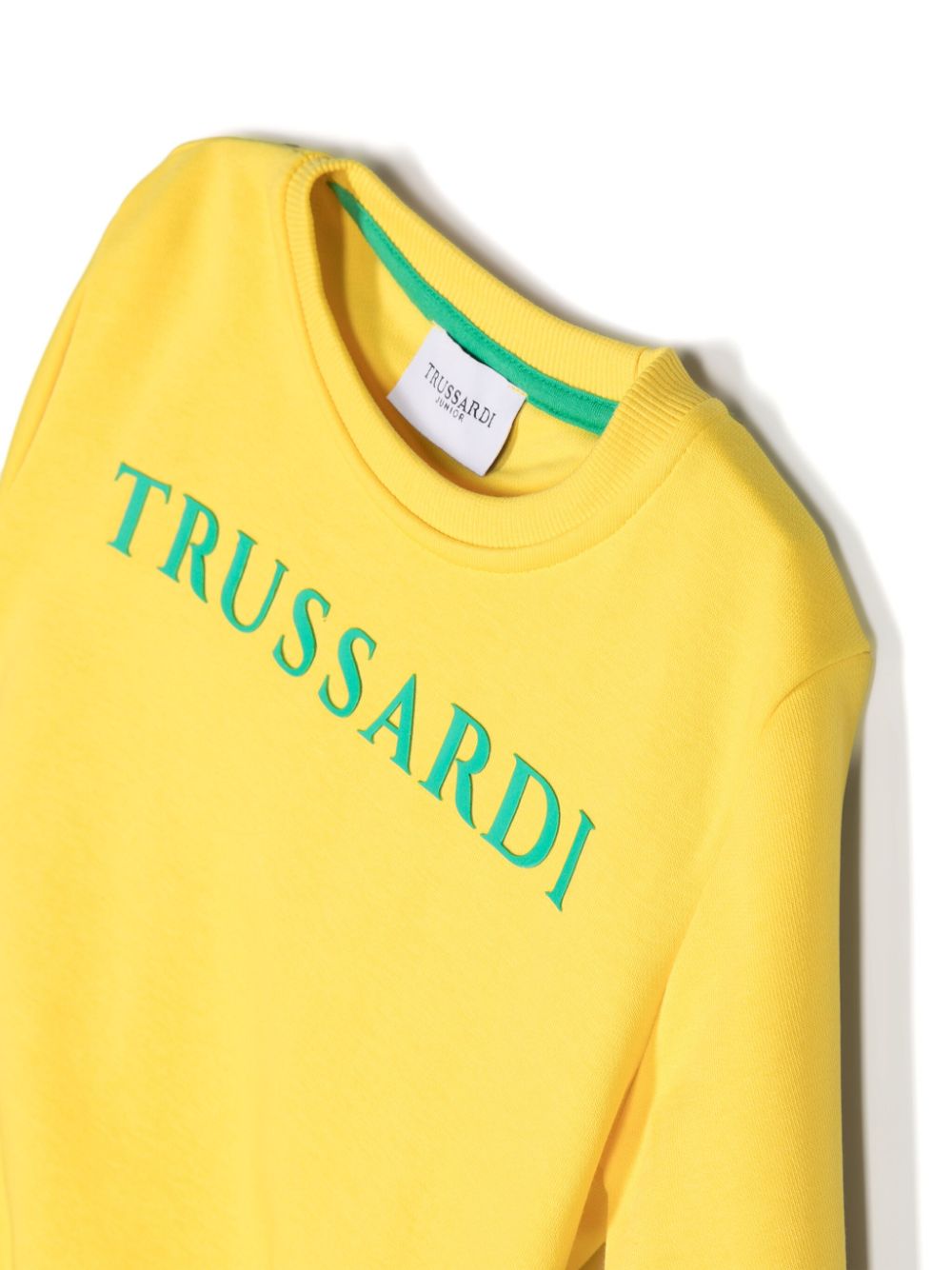 Shop Trussardi Junior Logo-print Cotton Sweatshirt In Yellow