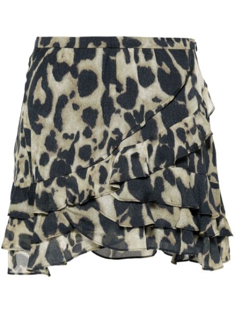 IRO minifalda Japin con estampado de leopardo