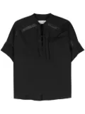 Yves Salomon leather-trim blouse - Black