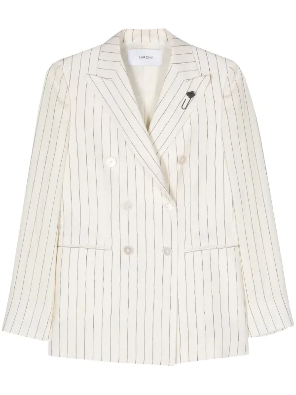 ラルディーニ　ストライプ ダブルジャケット Lardini ストライプ ダブルジャケット | ニュートラル | FARFETCH JP