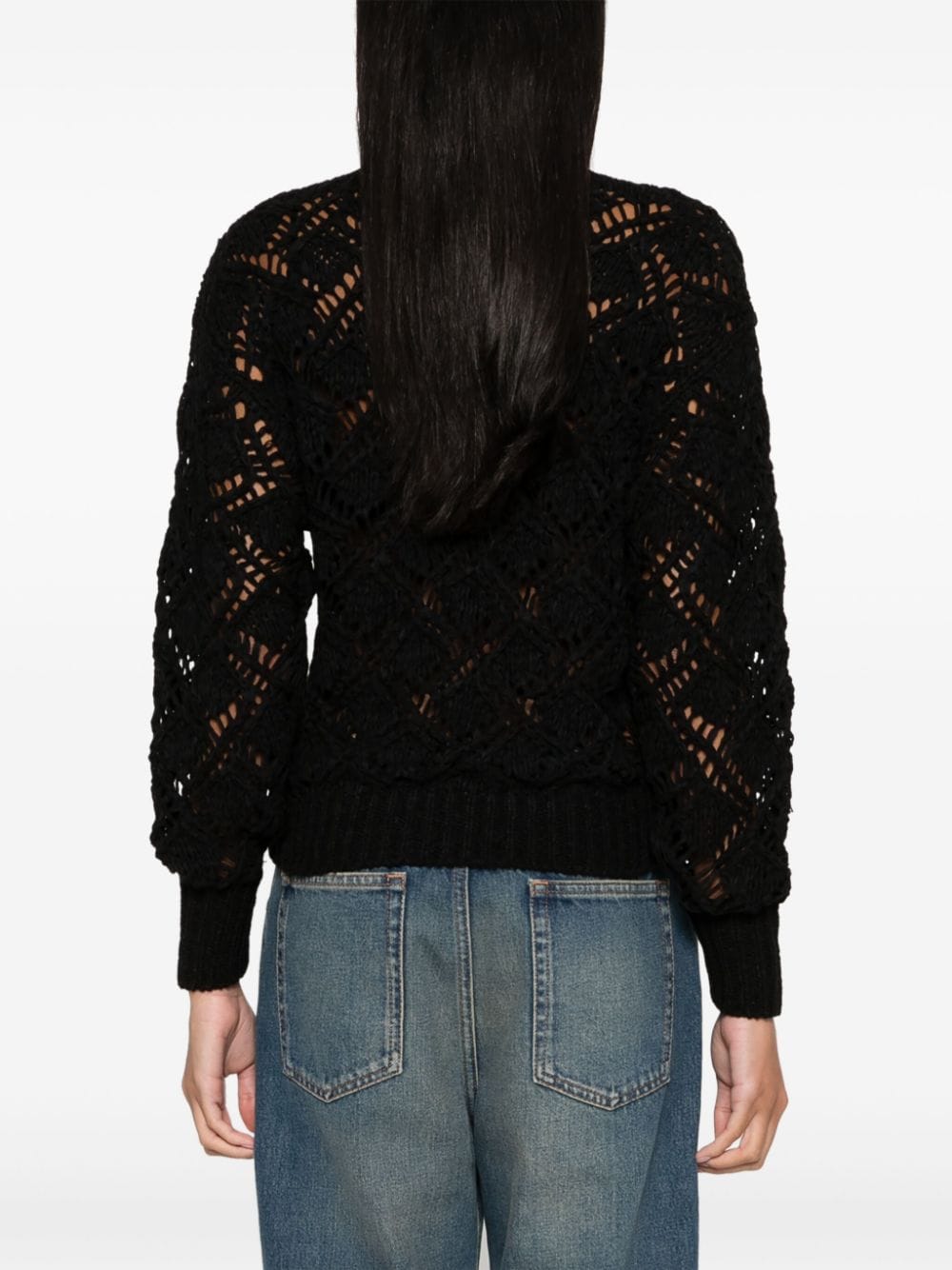 Shop Marant Etoile Joey Open-knit Jumper In Black