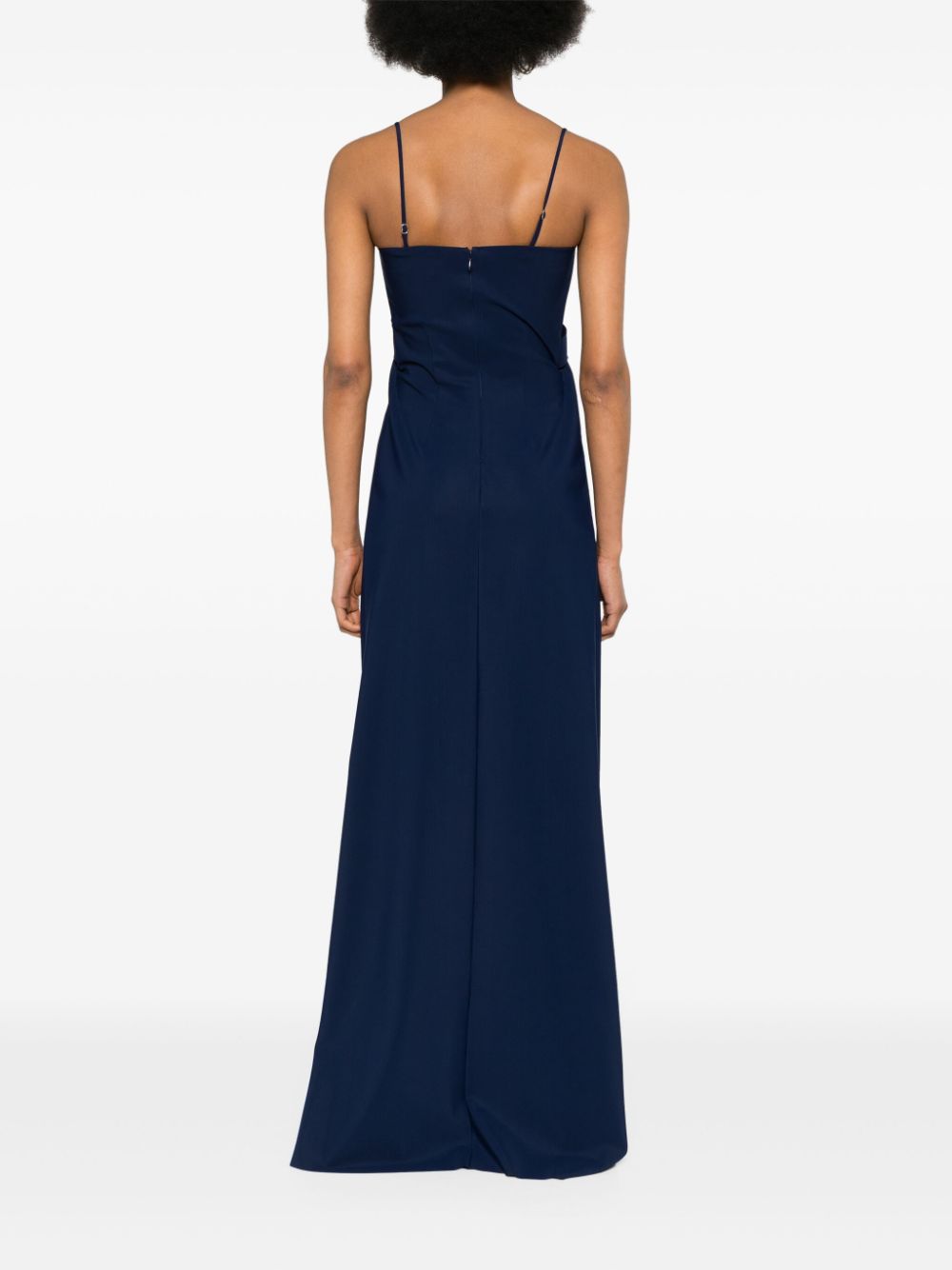 Shop Chiara Boni La Petite Robe Bow-detail Maxi Dress In Blue