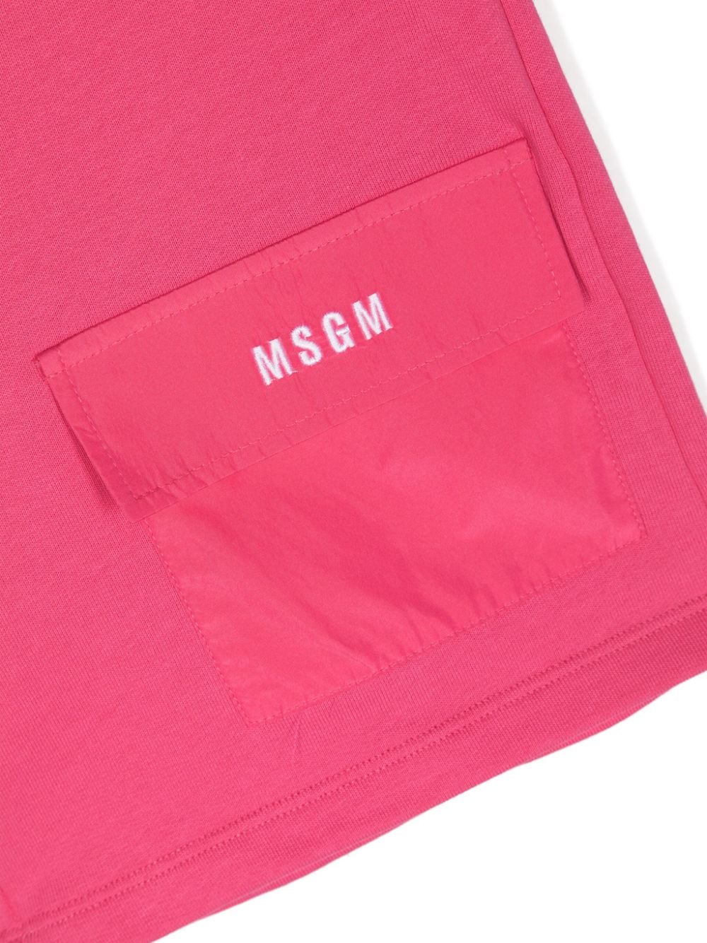 Shop Msgm Logo-embroidered Cotton Shorts In Pink