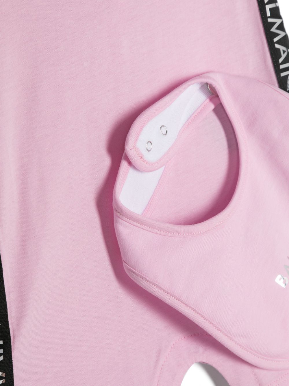 Shop Balmain Logo-print Cotton Babygrow Set In Pink