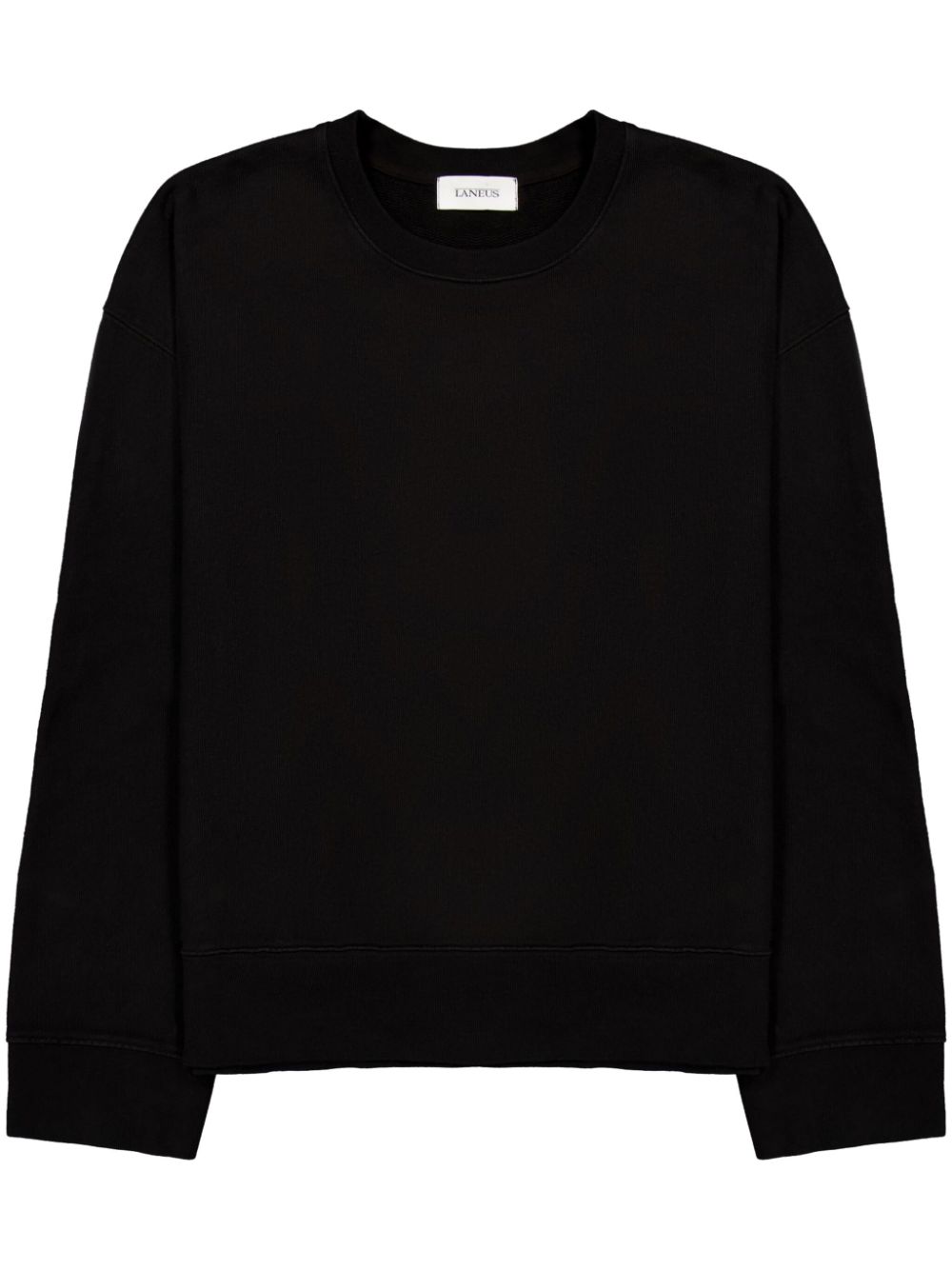Laneus Apliquéd Cotton Sweatshirt In Black