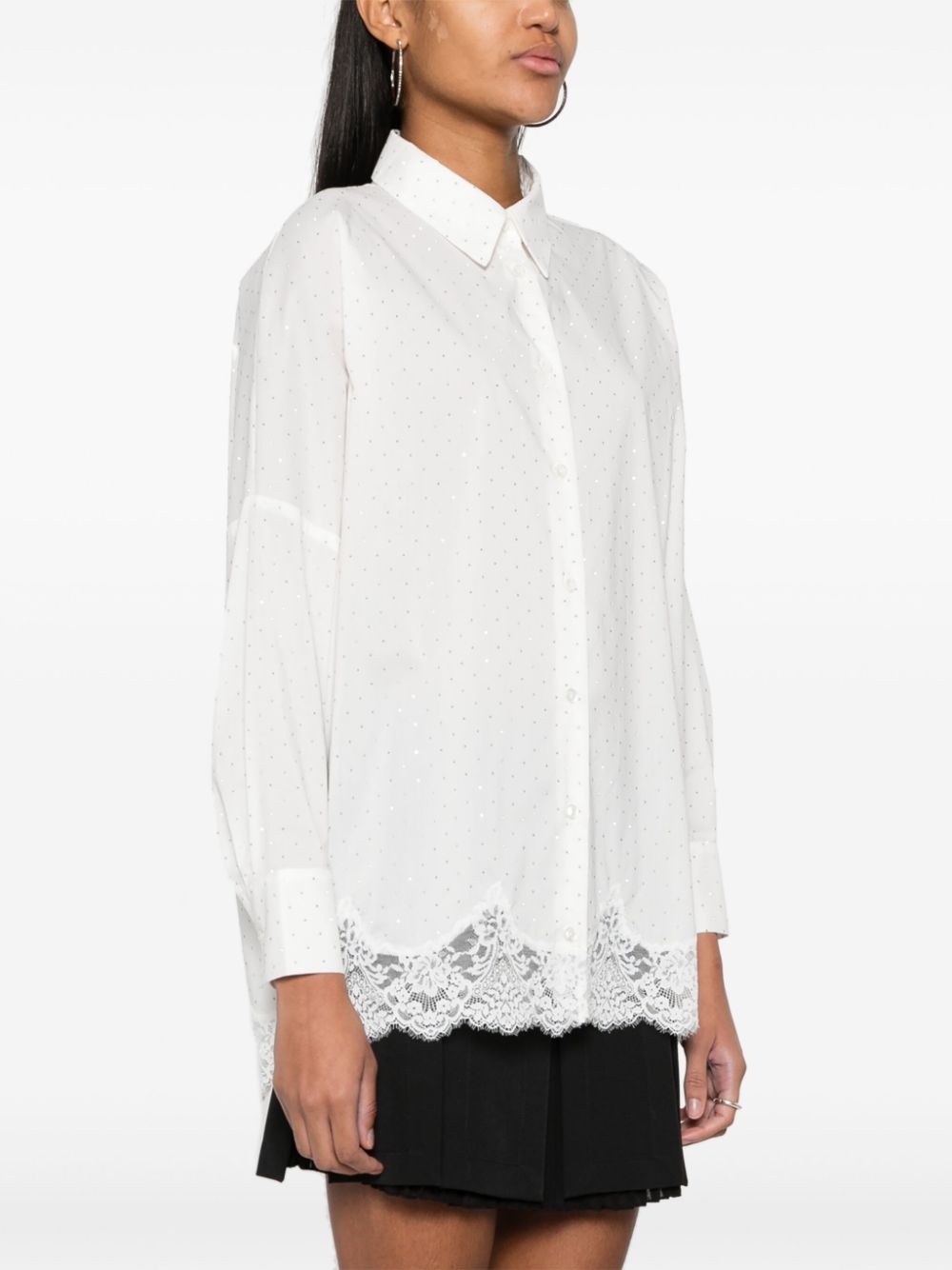 Shop Ermanno Firenze Crystal-embellished Shirt In White