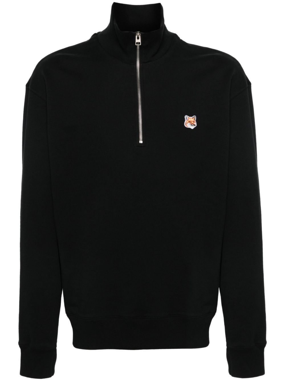 Shop Maison Kitsuné Fox Head Cotton Sweatshirt In Black