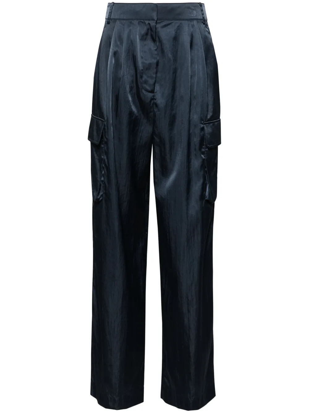 Tibi Stella pleat-detail cargo trousers | Blue | Image 1