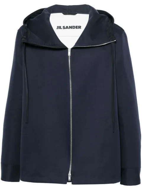 Jil Sander chamarra de seda con capucha