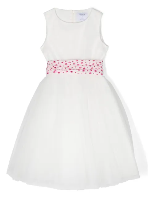 Simonetta vestido de tul con ribete floral