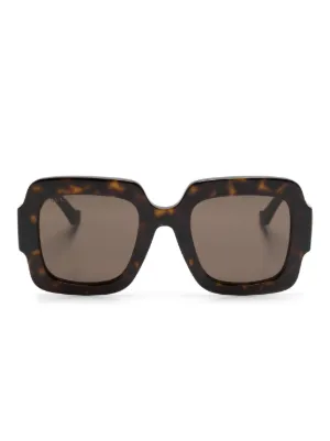 Burberry Eyewear TB-motif square-frame Sunglasses | Brown | FARFETCH