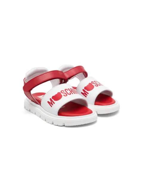 Moschino Kids logo-print leather sandals