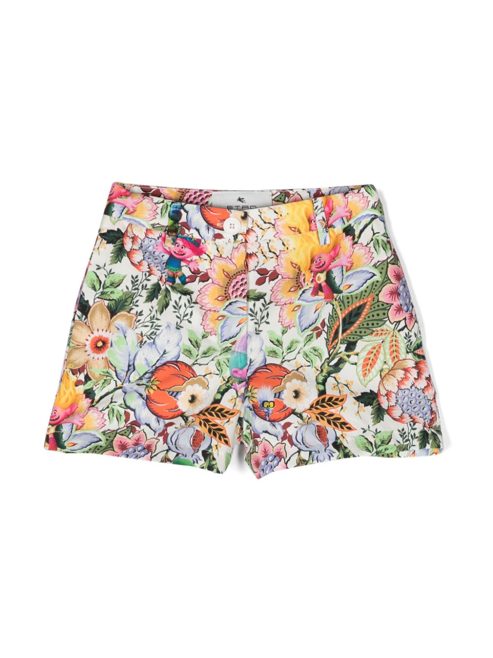 ETRO KIDS Shorts met bloe print Wit