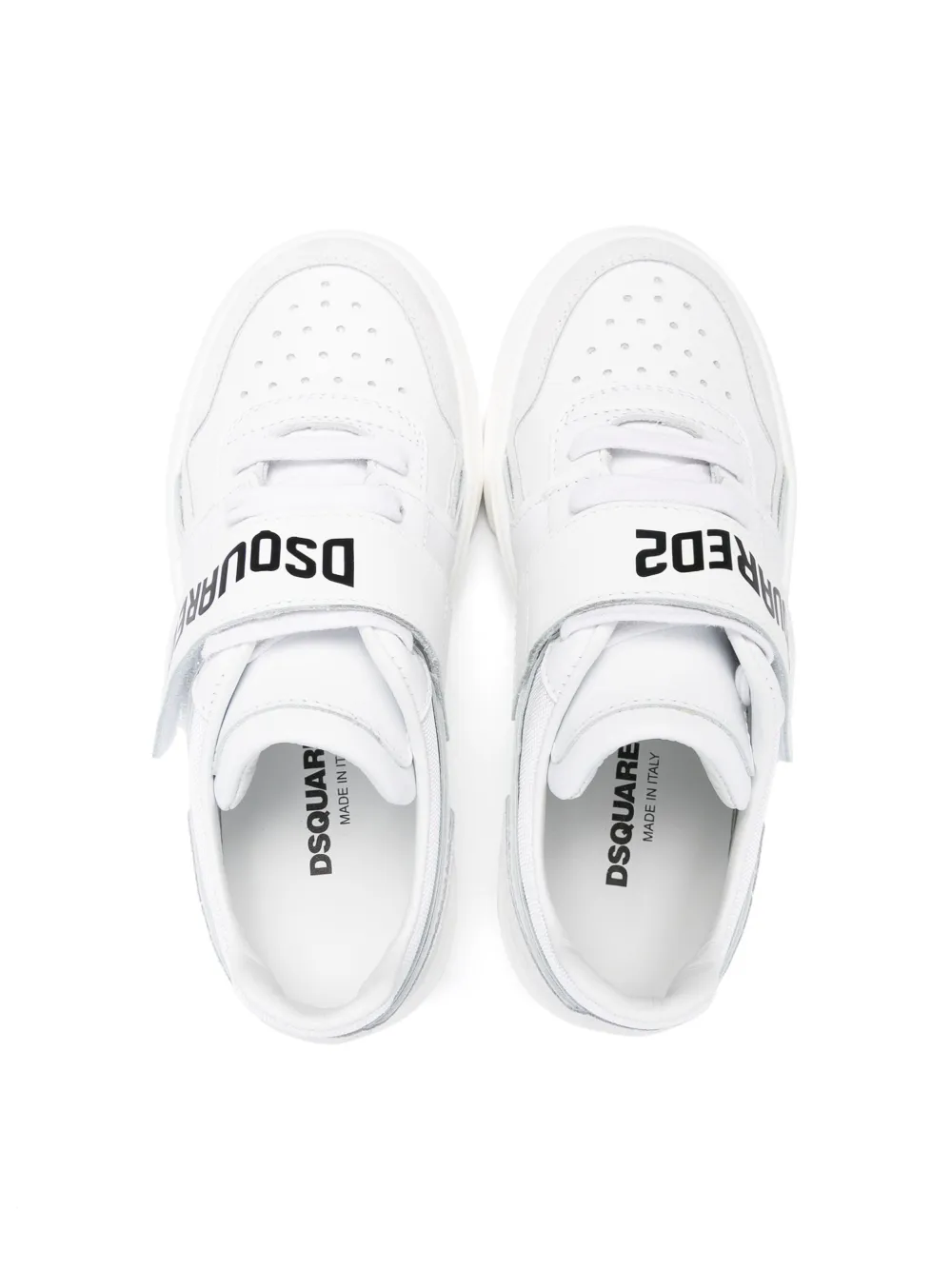 Shop Dsquared2 Logo-print Touch-strap Sneakers In White