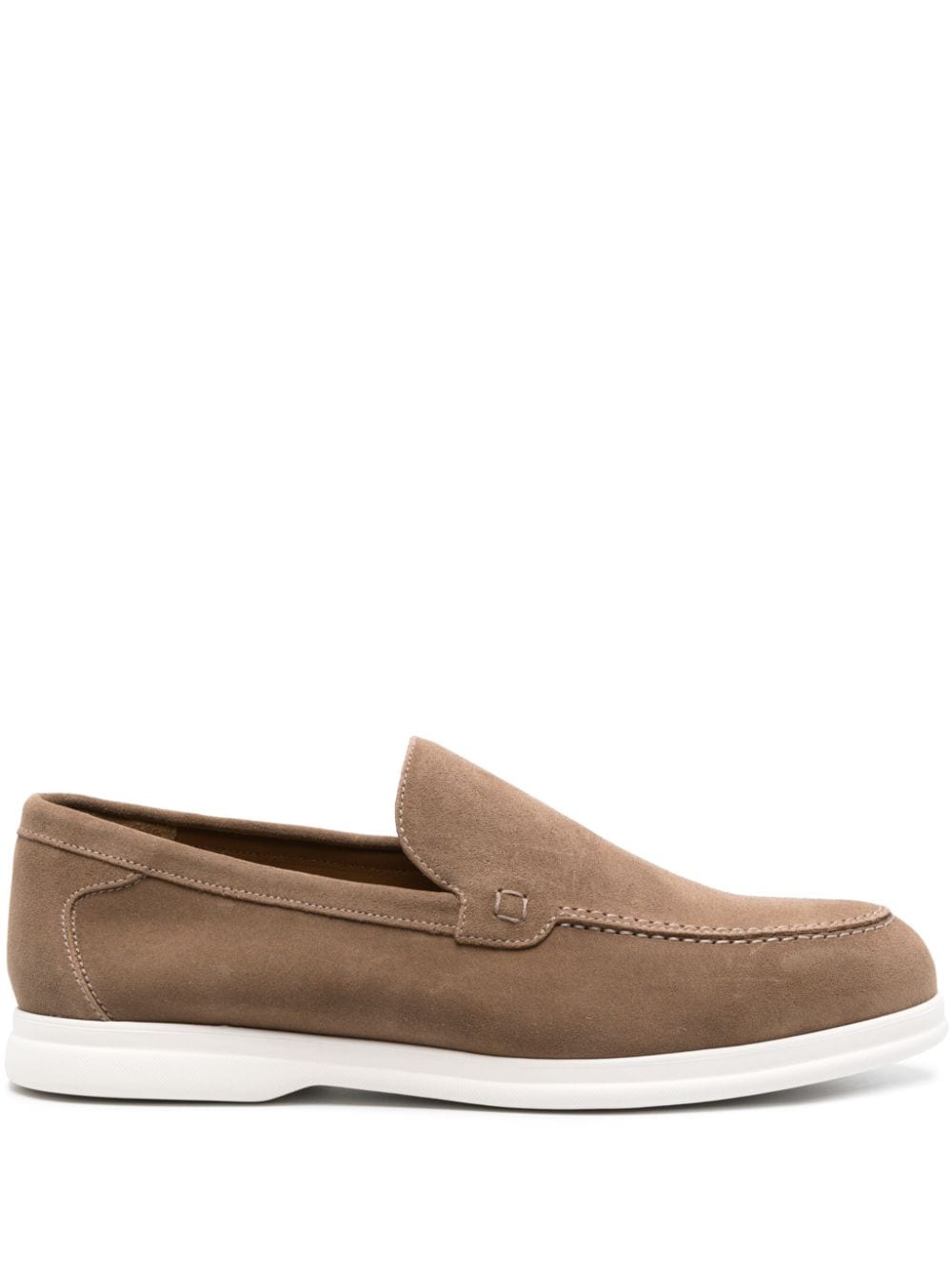 Shop Doucal's Round-toe Suede Loafers In Brown