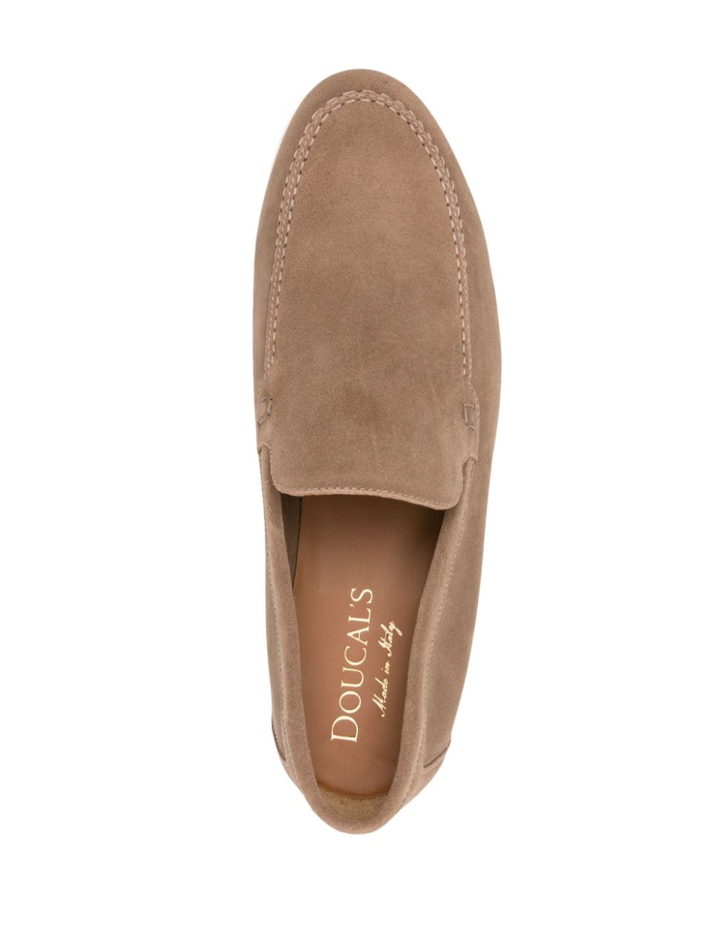 Shop Doucal's Round-toe Suede Loafers In Brown