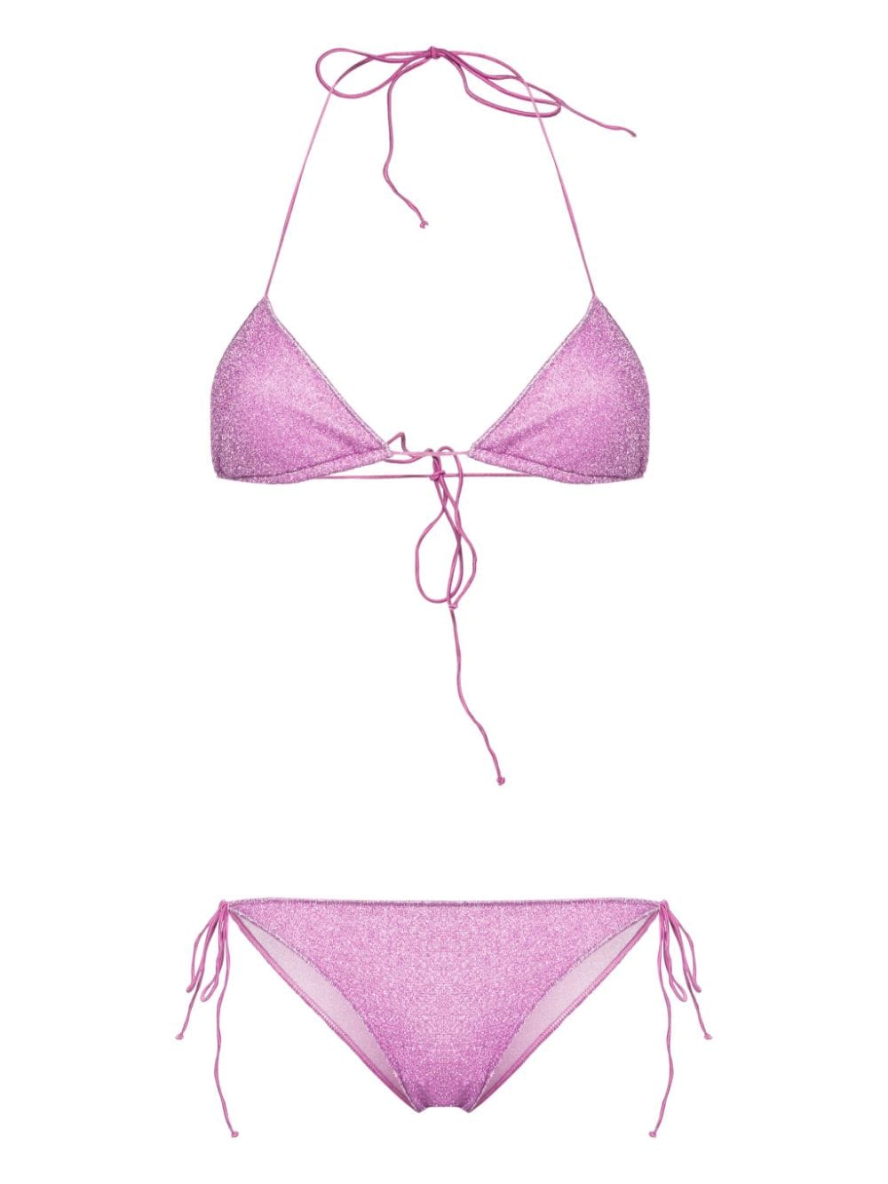 Shop Oseree Lumière Lurex Bikini In Purple