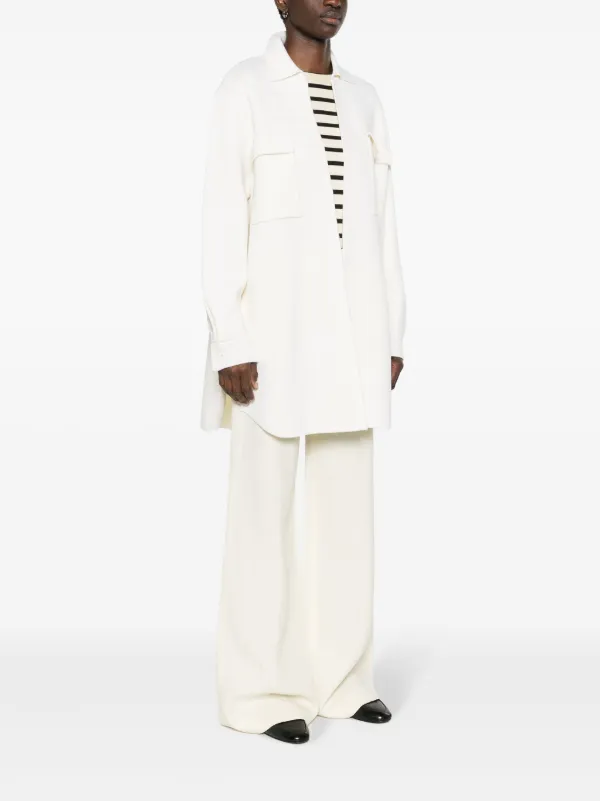 Max Mara Chaqueta Bu Virgin Wool Cardigan | White | FARFETCH JO