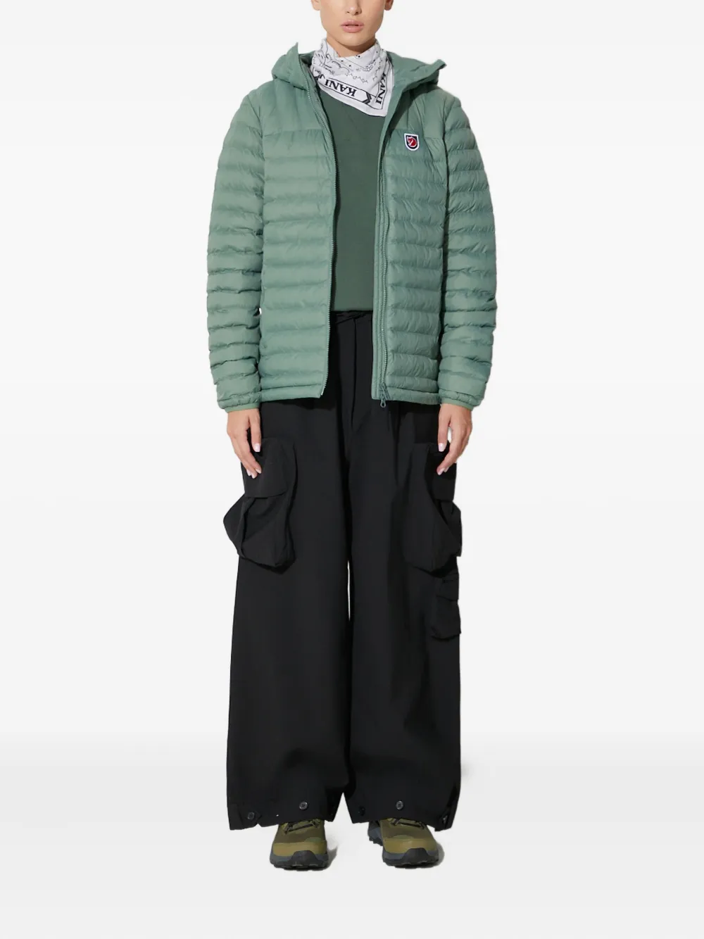 Fjall Raven Logo Patch Crew Neck Top In Green