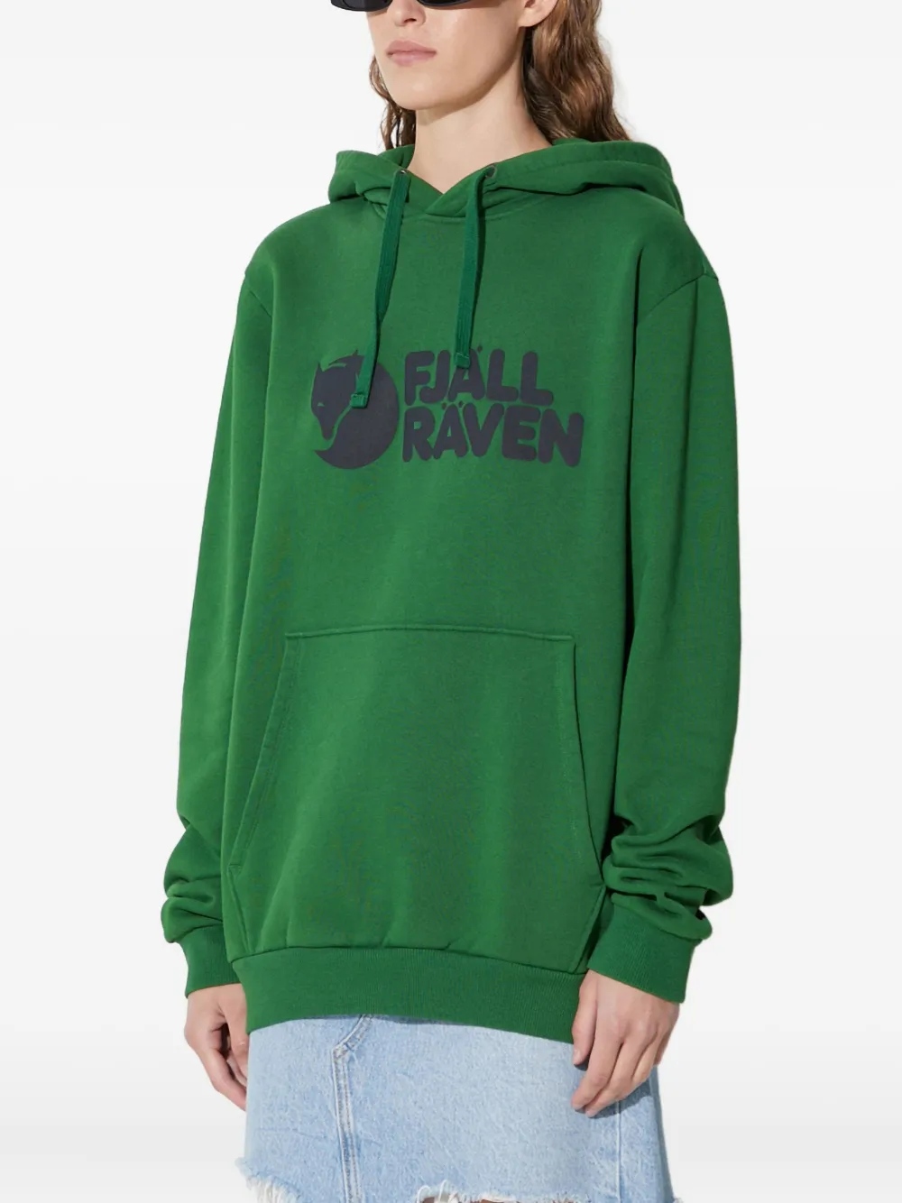  Fjällräven Logo Hooded Sweatshirt - Green 