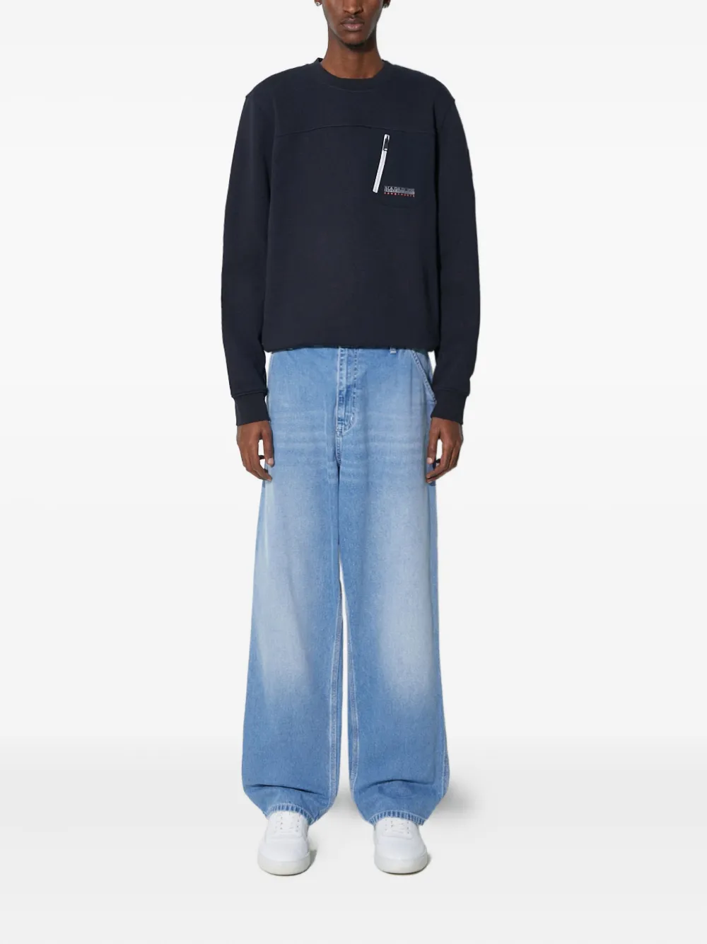 Napapijri crew-neck logo-detail sweatshirt - Blauw
