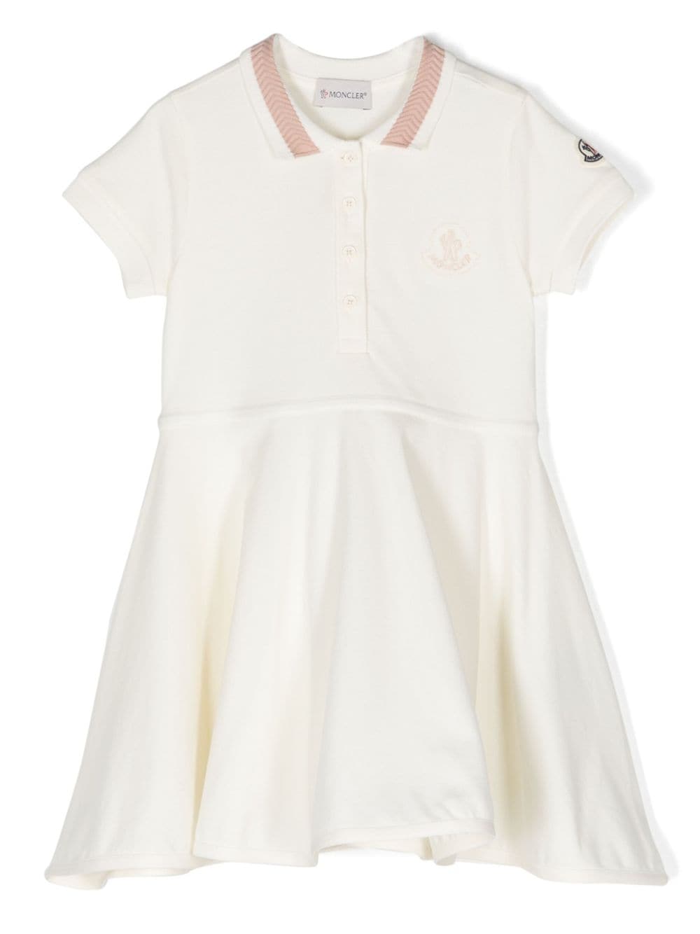 moncler enfant robe évasée à col polo - blanc