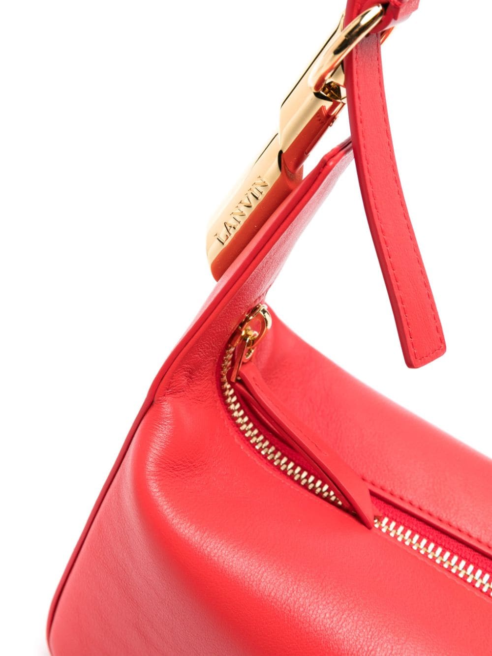 Shop Lanvin Haute Sequence Leather Clutch Bag In Red
