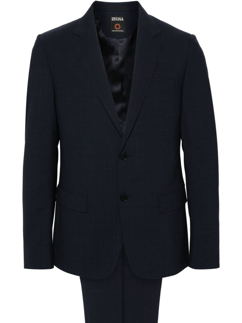 Zegna Single-breasted Suit In Blue