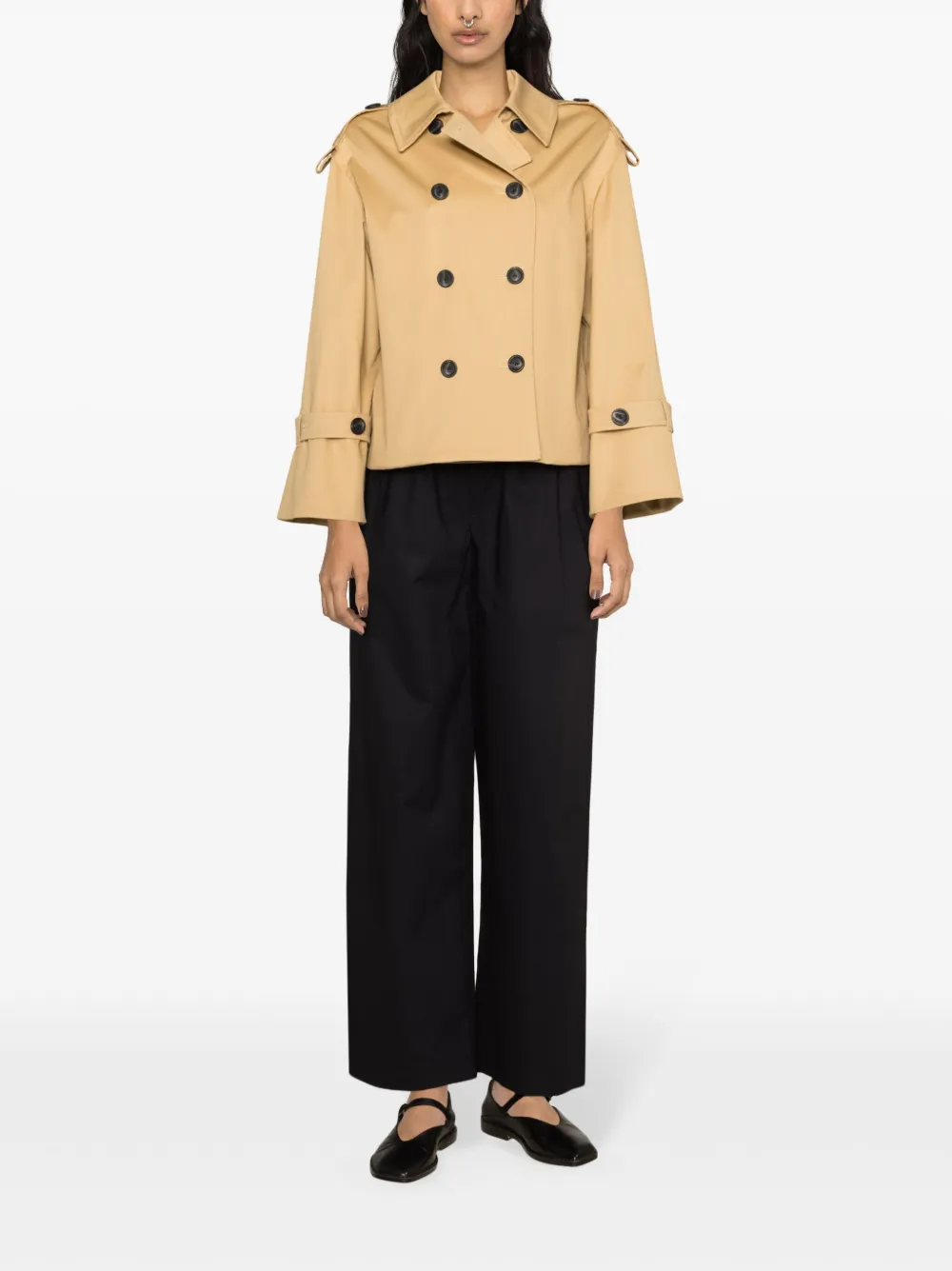 By Malene Birger Alisandra trenchcoat met dubbele rij knopen Beige