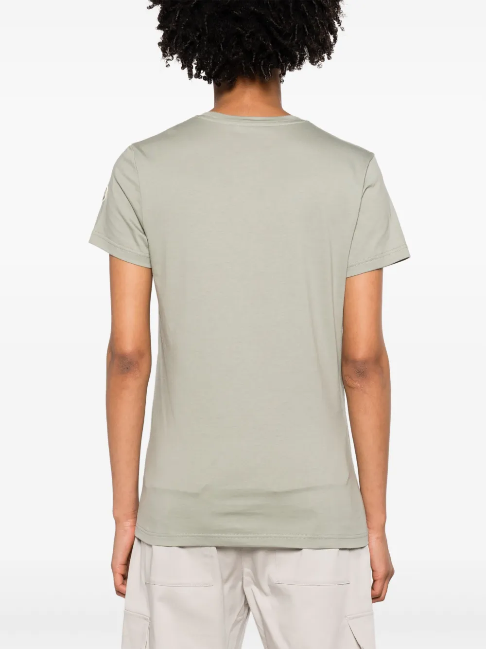 Shop Moncler Logo-patch Cotton T-shirt In Green