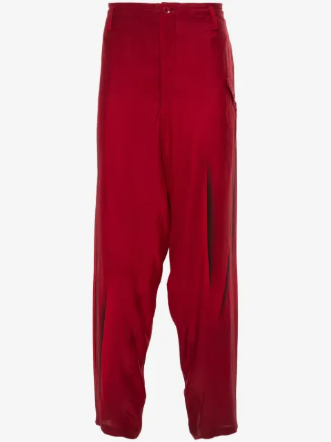 Yohji Yamamoto abstract-print silk trousers