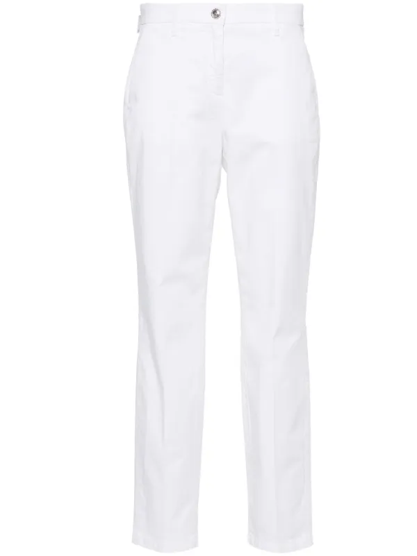 Jacob Cohën Marina Cotton Slim Trousers in White