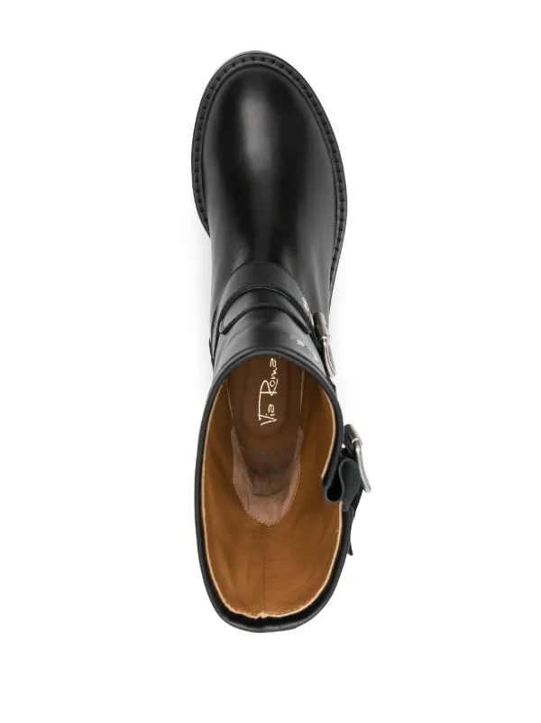 Via Roma 15 Leather Ankle Boots | Black | FARFETCH