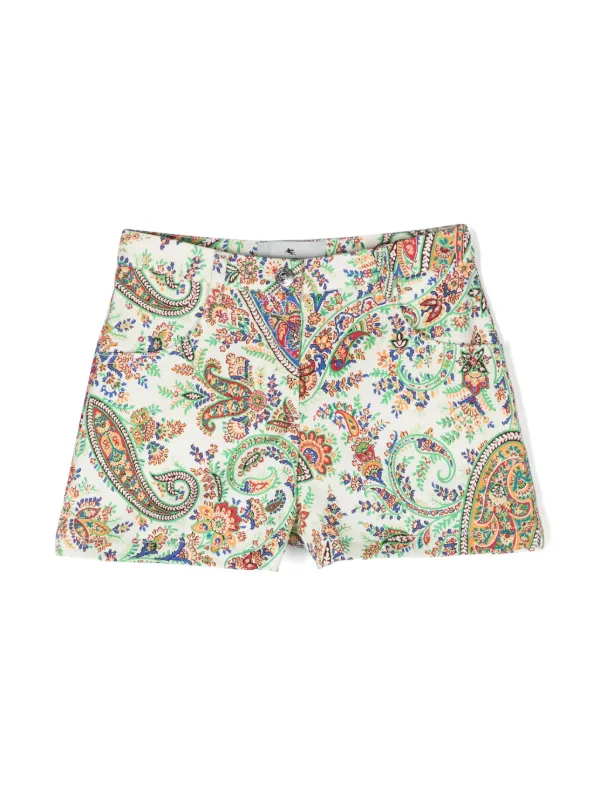 ETRO KIDS ペイズリー ショートパンツ | グリーン | FARFETCH JP